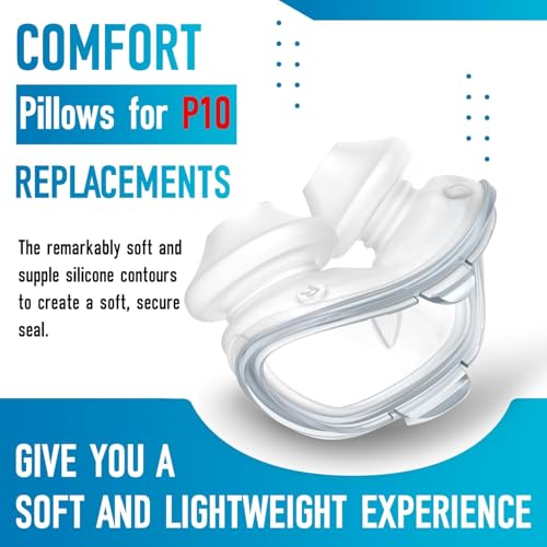 Image of Replacement Cushions for AirFit P10 Nasal Pillow, 2-Pack, Ultra-Soft Silicone, Secure Fit, Leak-Free, Latex-Free (Large)