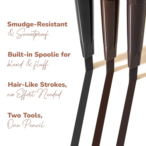Image of ME-ON Eyebrow Pencil with Spoolie | Retractable Brow Definer | Ultra-Fine Tip, Easy Glide, Long Lasting & Natural Finish |Rich Pigmentation Eyebrow Enhancer Pencil