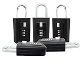Lion Locks LS-8900 REALTOR Key Lock Box - 5 Pack Lockbox Combination 4 Pin Dial Safe Vault - Portable Outdoor Stor a key - Door Handle or Fence Mount - Heavy Duty Slimline Storage