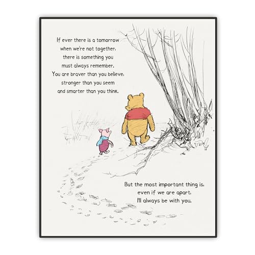 Image of Nursery Wall Decor, Winnie Wall Art, If Ever There Is A Tomorrow, A. A. Milne the Pooh Quote Classic Poster, Encouragement Gift for Kids, Unframed Print (8"x10")