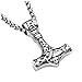 PiercingJ Stainless Steel Thor's Hammer Mjolnir Norse God Mythology Legendary Pendant Necklace Norse Viking Jewelry