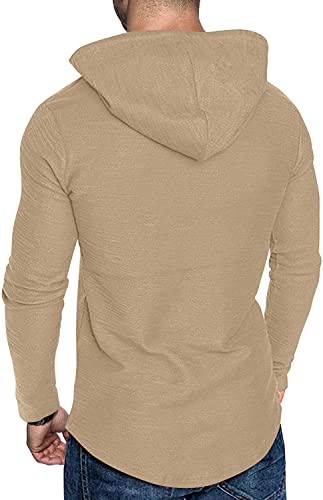 Aiyino Men's S-5XL Athletic Hoodies Sport Sweatshirt Solid Color Fashion Pullover3