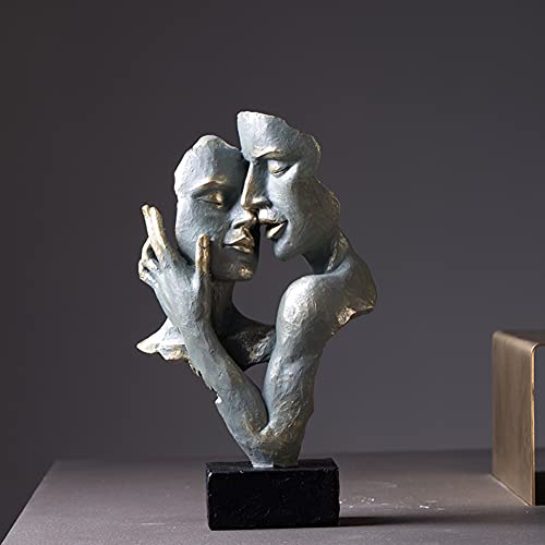 ZZXXBB Statue De Caractère Statues pour La Décoration à La Maison Mur Décoration, Style Nordique Moderne Simple Créatif Art Abstrait De Visage-a 7x4x13inch Cover