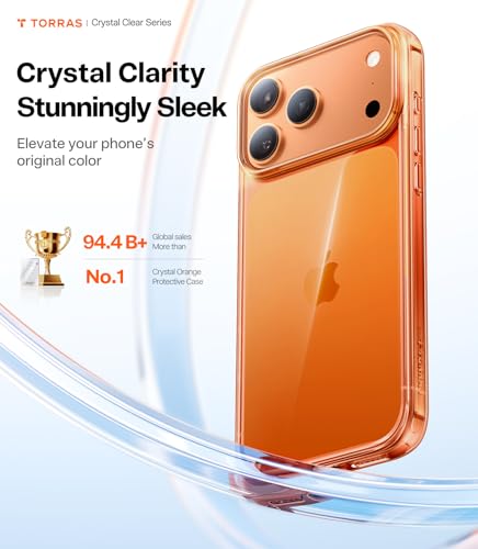 Image of TORRAS for iPhone 17 Pro Case Crystal Orange, Ultra-Thin