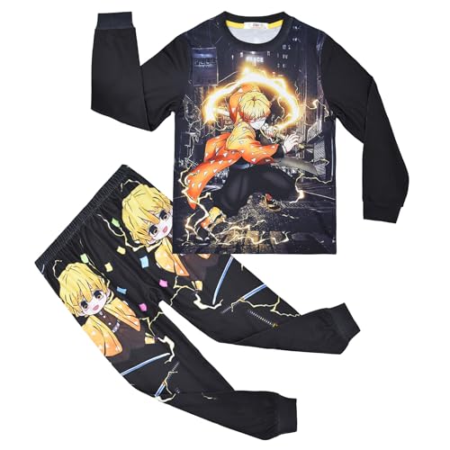 Demon Slayer ensemble pyjama 2 pièces manches longues pantalon maison