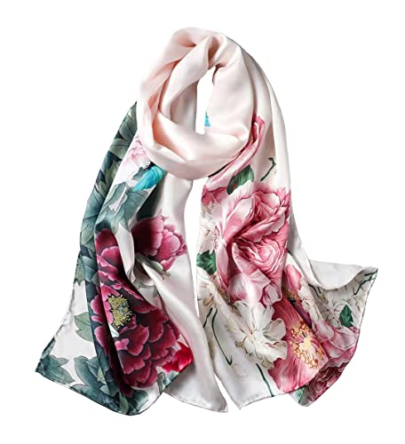 ANDANTINO 100% Mulberry Silk Long Scarf for Women Large Shawls