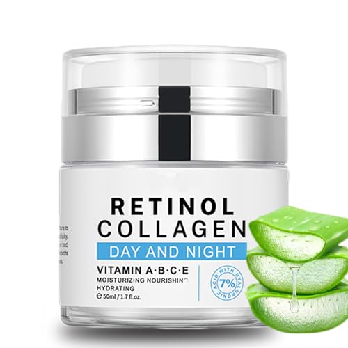 Retinol Collagen Face Cream: Anti-Aging & Wrinkle Repair Moisturizer for All Skin Types - Hydrating Formula with Hyaluronic Acid - Day & Night Firming & Lifting Cream for Face & Neck, 1.7 Fl Oz