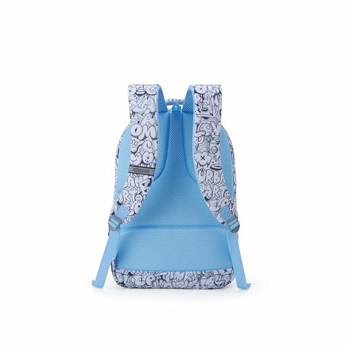 Image of American Tourister Drip | 33 Ltrs | 3 Compartments | Bottle Pocket | Ergonomic Padded Back Panel & Shoulder Straps | School Backpack for Boys & Girls | 1 Year International Warranty | Graffiti White