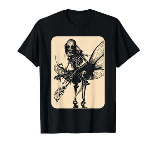 Arte Oscuro Fairycore Mariposa Esqueleto Camiseta