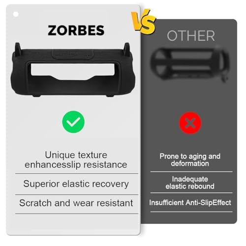 Image of ZORBES Silicone Case for JBL Flip 7 Portable Waterproof Speaker, Portable Travel Soft Cover with Shoulder Strap, Protective Skin Case (Black Case Only)