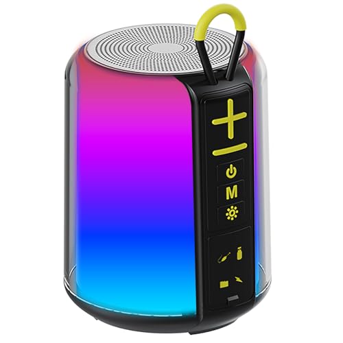 CofunKool Portable Speaker with RGB Light, AUX/TF-Card/USB Flash Drive Input, Wireless Bluetooth 5.3, TWS Dual Pairing, for Home Outdoor Party