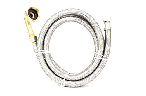 CMI Inc Stainless Steel Braided Dishwasher Connector 8 Ft with Swivel Elbow, Dishwasher
