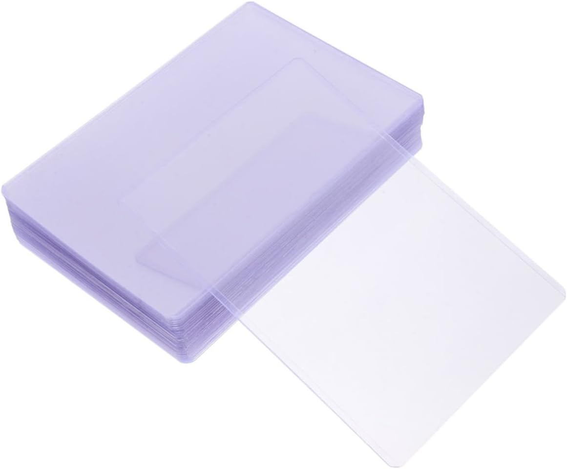 VILLCASE 50pcs Hard Card Sleeves Photo Protectors Photo Card Holders and Slim Fit for Display
