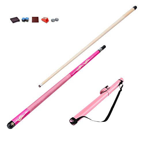 LIUD Rosa Palos Billar para Mujeres Taco De Billar 147 Cm Taco Billar Hermoso Pool Cue Arce Snooker Cue Diseo Ergonmico Tacos De Billar/con Estuche