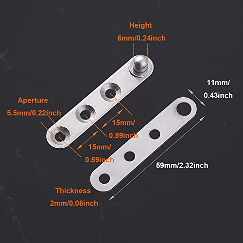4 Pcs Door Pivot Hinge, 360 Degree Stainless Steel Rotating Hinge Pivot, Folding Flip Cabinet Cupboard Door Inset Pivot Hinge - Image 2