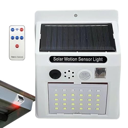 動物よけ屋外用、動物よけライト,人感センサー屋外リペラ | IP65防水屋外リペラ、庭屋外動物用太陽光発電アラーム音