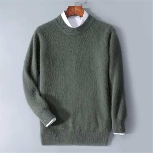 Men's Cashmere Sweater Semi-High Round Neck Pullovers Knit Sweater Autumn Winter Thick Jumper Top3