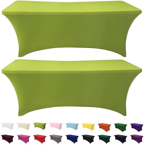 SEPARO 4ft & 6ft Spandex Table Cover Bundle for Party Tradeshows Banquet Weddings Cover