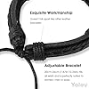 Yolev 6Pcs Punk Braided Leather Bracelets Set for Men Women Woven Cuff Wrap Vintage Bracelet Adjustable Length Woven Leather Bracelet #1