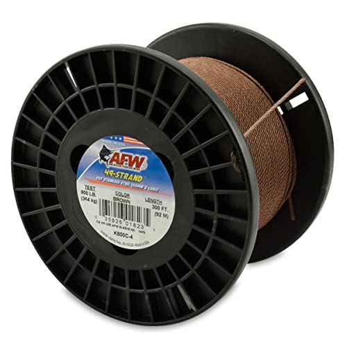 American Fishing Wire 49 Strand, 7x7 Stainless Steel Shark Leader Cable, 800 lb / 364 kg Test, .081 in / 2.06 mm Dia, Camo, 300 ft / 91.5 m