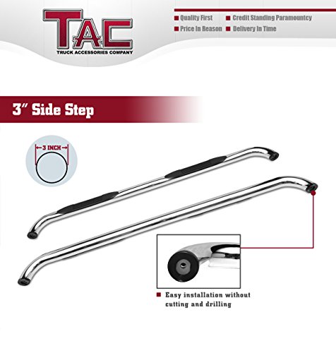 Tac Side Steps Fit 2009-2018 Ram 1500 Quad Cab | 2019-2023 Ram 1500 Classic Quad Cab Pickup Truck 3" Stainless Steel Side Bars Nerf Bars Step Rails Running Boards Off Road Accessories 2Pcs #TOP5