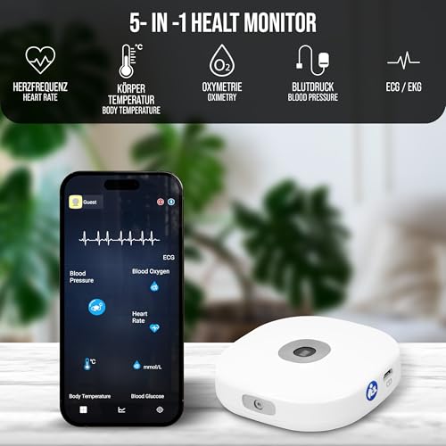 Pulox HC-03 HealthCheck Pro 5-in-1 Vitalmonitor - Herzfrequenz, Blutdruck, SpO2, Temperatur & EKG