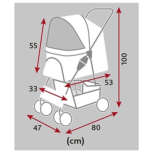 Buggy, 47 × 100 × 80 cm, 4,9 kg, grau