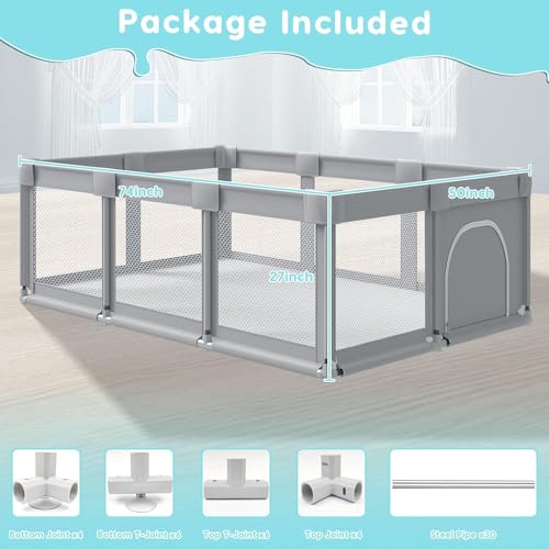 Fshibila 74 Inch ×50 Inch Large Baby Playpen, Baby Playard For Babies And Toddlers thumb #6