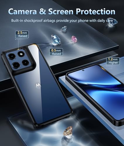 Image of FNTCASE for Moto G Stylus 2025 /2026 Clear Case with Screen Protector | Anti Yellowing, Military Grade Drop Protection, Rugged Shockproof Phone Cover, Transparent Cell Phone Case
