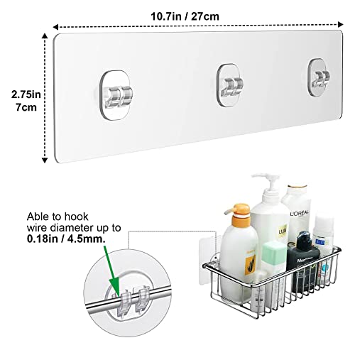 4 Pack Shower Caddy Adhesives, No-Drilling Traceless Waterproof Heavy-Duty Adhesive Strip Pads For Corner Shower Organizer, Kitchen Rack, Soap Holder, Bathroom Storage Shelves, Loading Up To 35Lbs #TOP1