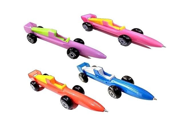 Image of ECLET Cool Racing Car Ballpoint Pen Novelty Retractable Sports Car Pen Cute Fun Pens Blue Ink for School Party Office Stationery PACK OF 4