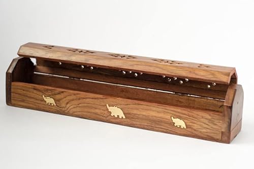 Incensário Indiano Box Madeira 30cm - Porta Incensos Indiano