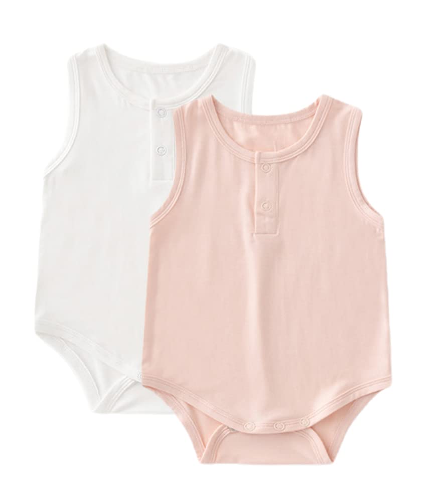 SUZEL Baby Boys Girls Sleeveless Bodysuits, Rayon from Bamboo Rompers for Spring Summer