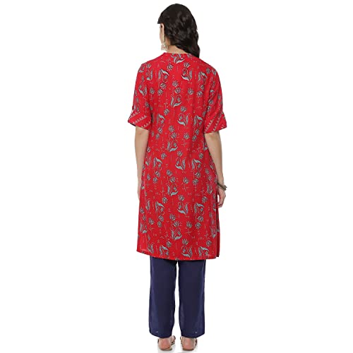 Image of Red Liva Straight Kurta