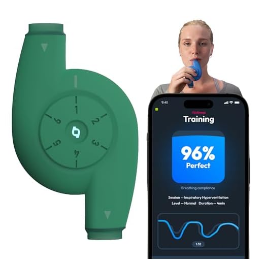 Oumua Smart Breathing Trainer | Lung Trainer with AI-Powered Oumua App | Lung Exerciser Device 30+ Training Protocols to Improve Wellbeing and Athletic Perfrormance