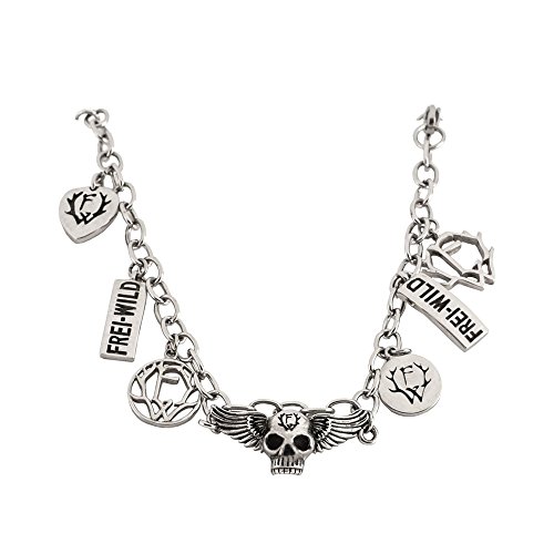 Preisvergleich Produktbild Frei.Wild -"Skull" Kettenarmband mit Anhängern, Farbe: Silber