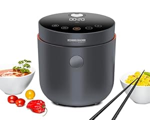 Rommelsbacher Multi Reiskocher MRK 500-6 Programme (Reis, Vollkorn, Low Carb, Suppe, Milchreis, Aufwärmen), Cool-Touch Gehäuse, herausnehmbarer antihaftbeschichteter Innentopf, 500 Watt