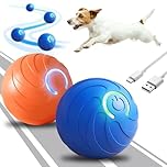 xinrongda 2PCS Interactive Dog Toys, Automatic Active Rolling Ball for Small Medium Dogs, Moving Dog Toys for Boredom, USB Rechargeable Electric Bouncing Ball with LED Light for Indoor Outdoor
