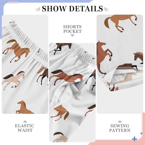 ZZXXB Horse Boys Long Pants Soft Trousers Elastic Waist Kids Lounge Bottoms with Pockets S-XL4