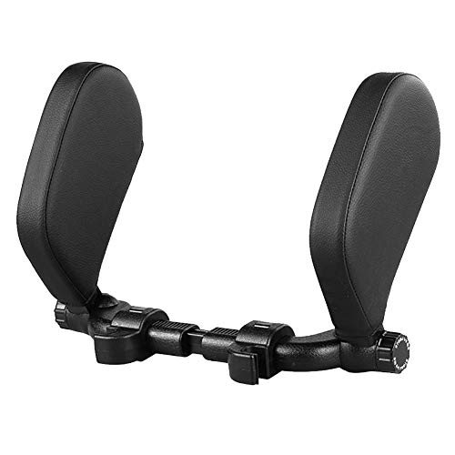pnxq88 Asiento de Coche Reposacabezas, Asiento de Coche Cabeza Soporte Cuello Almohada, Duro PVC AutoÁngulo Ajustable a Prueba de Choques Dormir Almohada - Negro, Free Size