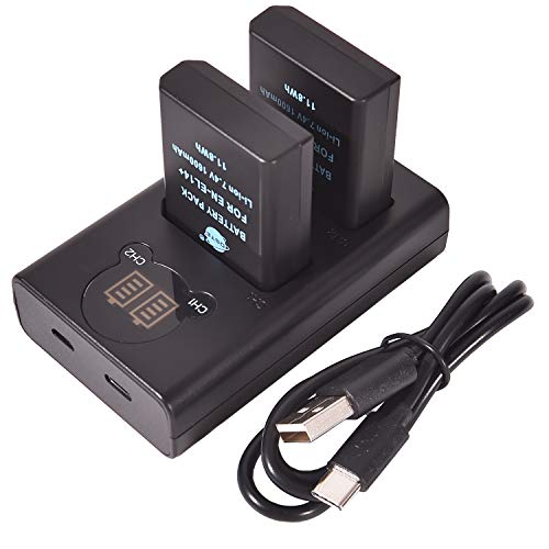 Batterie EN-EL14a avec chargeur double LED intelligent pour Nikon D3400 et D3500 DSTE