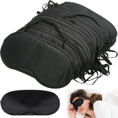 AWOGIPD 20PCS Antifaz para Dormir, Antifaz Dormir Avion, Mascara de Dormir Ojos, Máscara para Dormir Ultrasuave Transpirable Antiluz, para Viaje Avión Tren Familia Niño Hombre Mujere