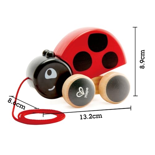 Hape Nachziehkäfer Marie - Nachziehspielzeug aus Holz, Motorik, Laufenlernen, Lernspielzeug Baby, Montessori Spielzeug, für Kinder ab 12 Monaten