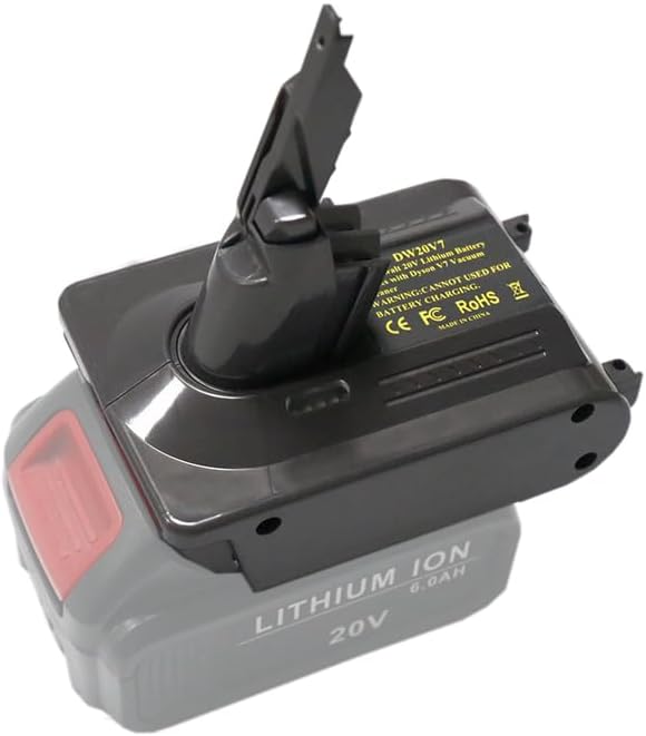 Tueddur V7 Adaptador de batería para Dyson V7, Convertir Dewalt 20V Batería a Dyson V7 Absolute, Animal, Fluffy, Motorhead, HEPA, SV11.