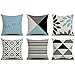 LROSEY Juego de 6 fundas de cojín de 45 x 45 cm, fundas de almohada decorativas para sofá, geometría impresa, fundas de almohada cuadradas para sala de estar, coche, dormitorio, hogar