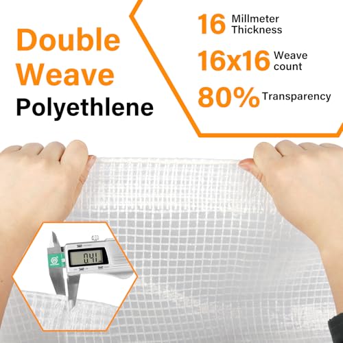 Ansgery 16 Mil Greenhouse Cover,Clear Plastic Tarps Heavy Duty Waterproof 10X20,Uv Resistant Poly Clear Tarps With Grommets thumb #2