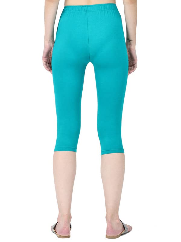 Image of Robinbosky Premium Stretchable Cotton Capri Legging for Women | Suitable for Formal wear & Casual wear | High-End Elastic Makes. The Leggings Squat Proof and Durable for Travel, Yoga, & Workout.