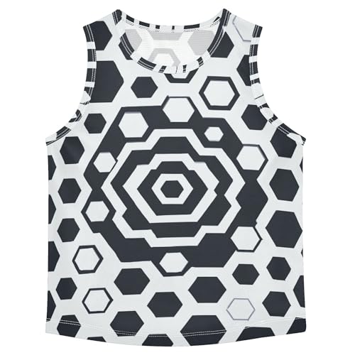JUNZAN Black White Children Tshirts Tank Tops Sleeveless Toddler Vest Baseball Shirts for Gym Swim Beach Outdoor 3T