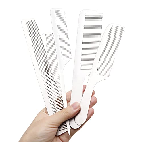 5Type Stainless Steel Barber Comb Hair Cutting Anti-Stati Comb And Fine Cutting Comb For Women Hair Styling Cutting Aluminum Metal Hair Comb #TOP7