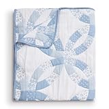 Greenland Home Fashions Wedding Ring Collection, Reversible Throw Blanket, Blue